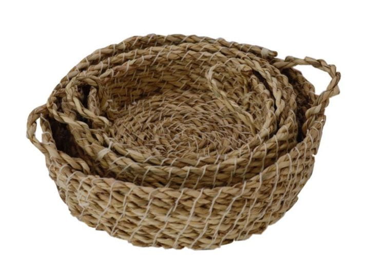 تصویر 1 از سبد حصیری گرد انتخابی عالی برای دکوراسیون